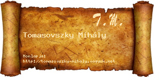 Tomasovszky Mihály névjegykártya